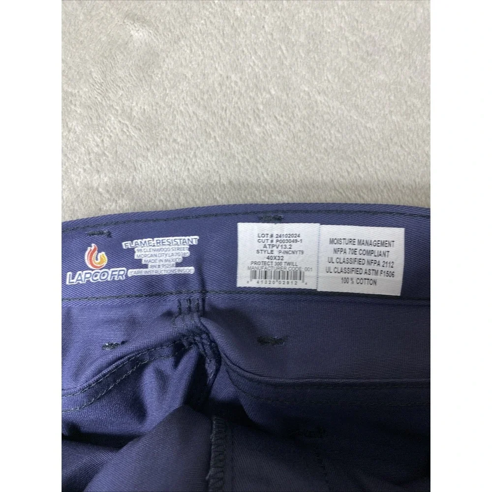 Lapco FR Cat2 Cargo Pants Men's 40X32 Navy Blue FR NEPA 2112 NWT